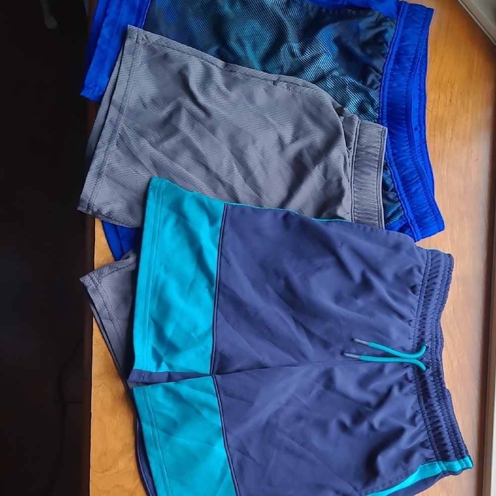 Men's Athletic Shorts Set - Blue and Gray